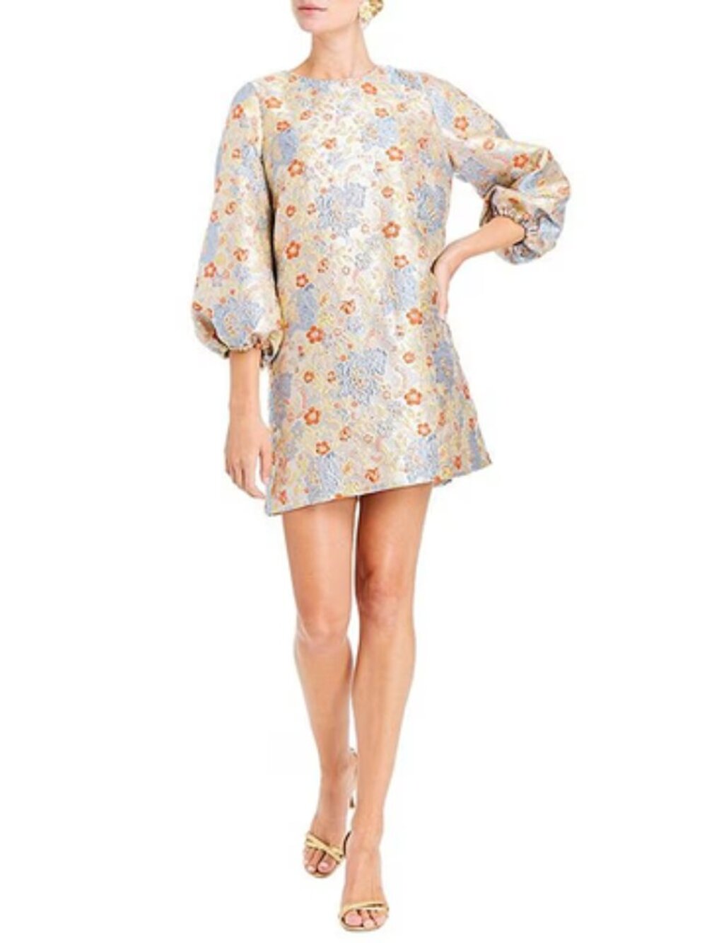 Mestiza New York Rosana Metallic Jacquard Floral Print Dress - Picture 6 of 6